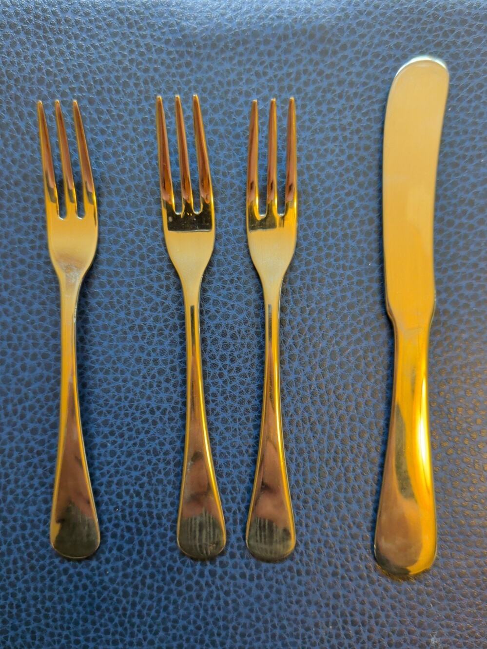 Dansk Torun 18/10 Stainless Steel Cocktail Forks Butter Spreader Set Lot of 4